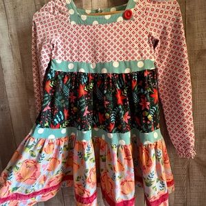 “Matilda Jane” Dress-Gorgeous multi-print dress with matching leggings and wrap.